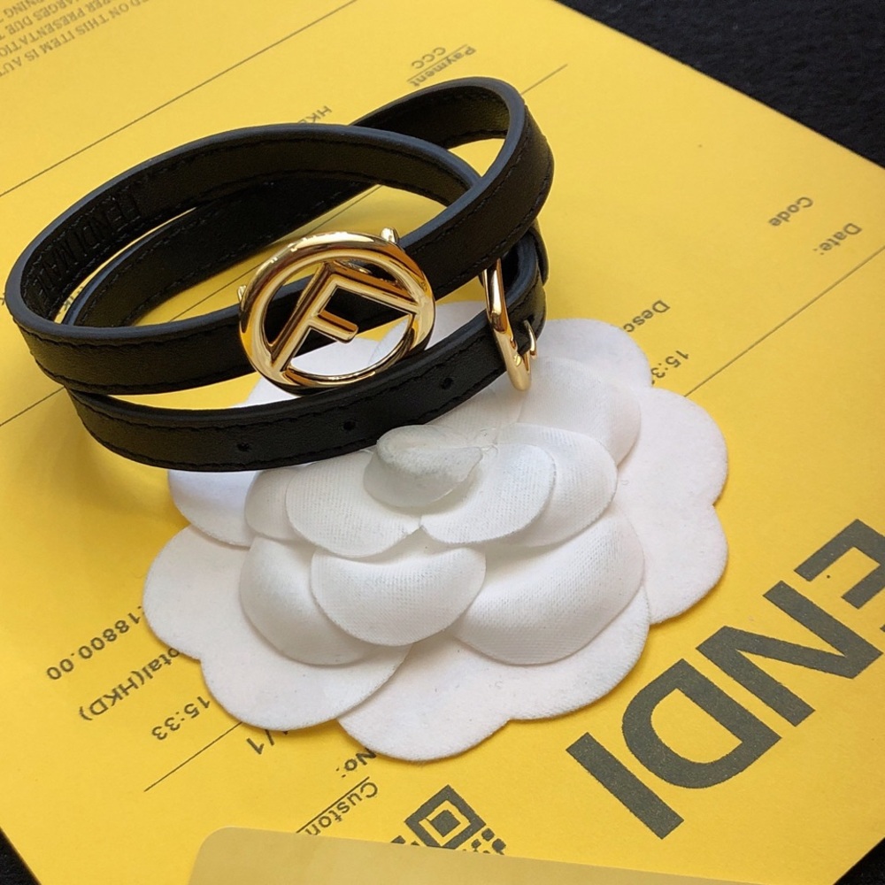 Fendi leather hand strap bracelet